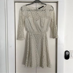 Ark & Co. (Nasty Gal) White Lace Cut Out Mini Dress Size Medium EUC